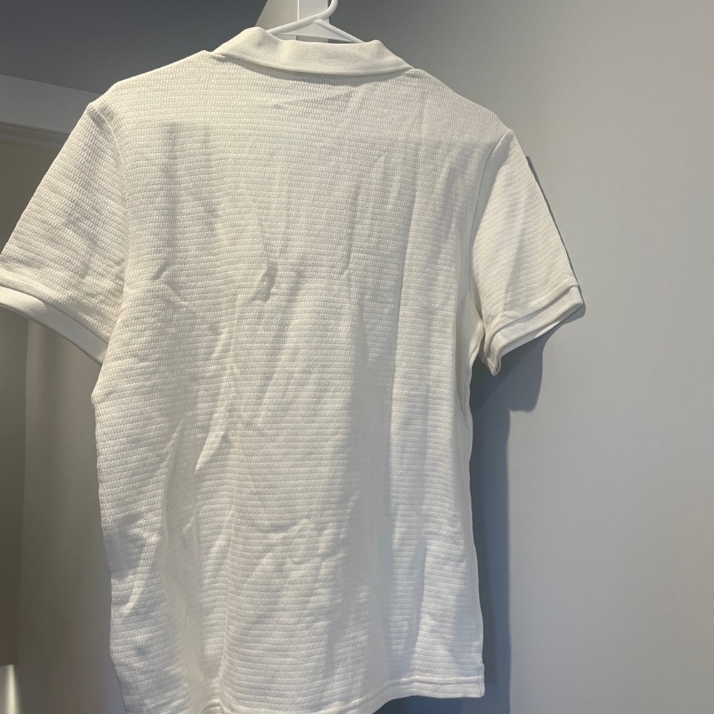 H&M Slim Fit Textured Cream Polo Shirt - Picture 4 of 4